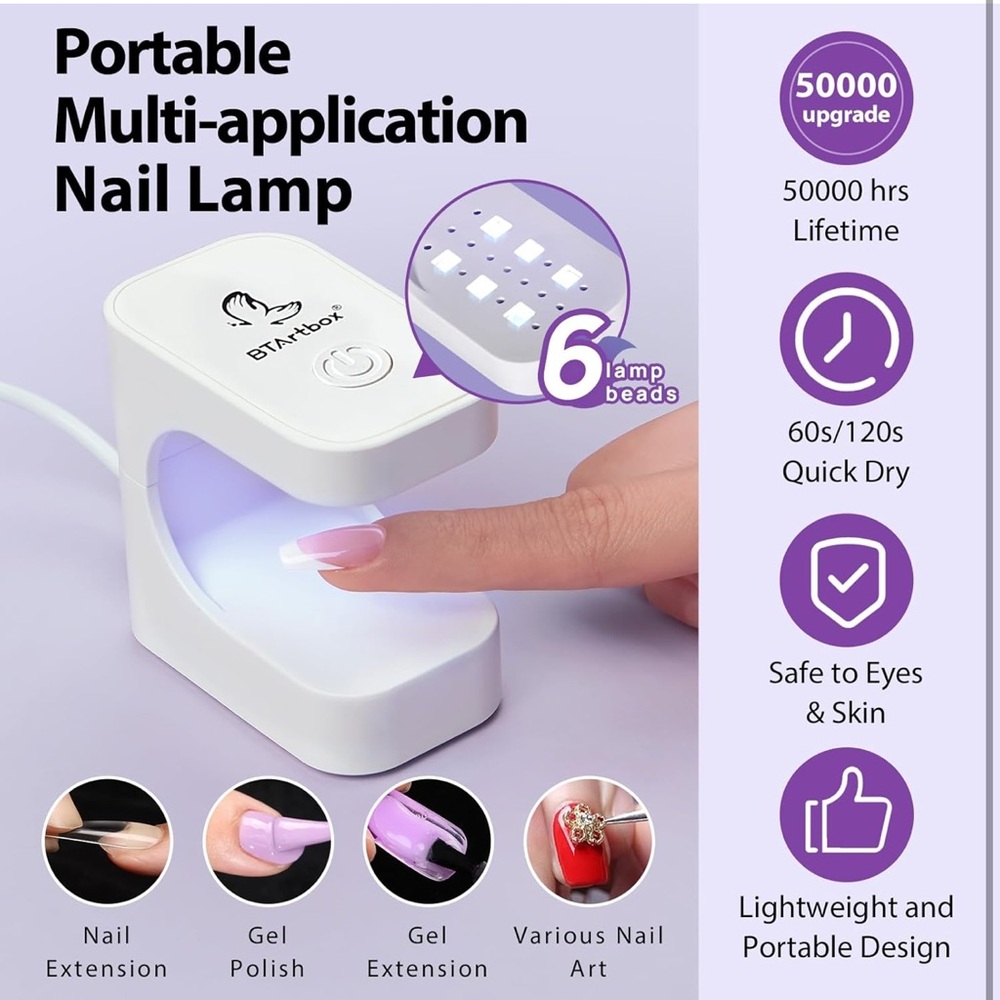 White Portable UV Nail Lamp